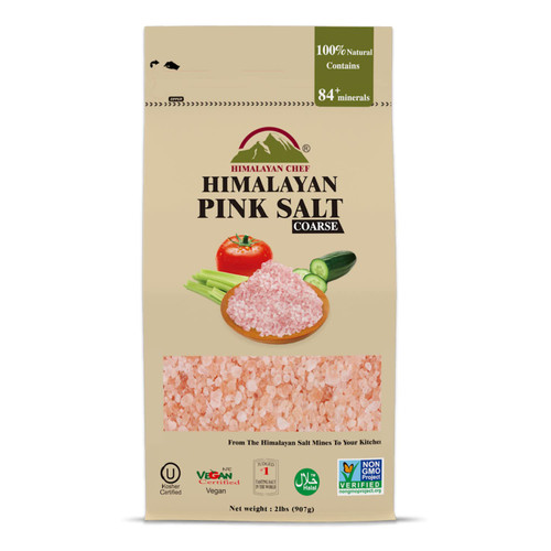 Himalayan Chef Himalayan Pink Salt, Coarse Grain, Refill Grinders - 2 Pound (Pack of 6)