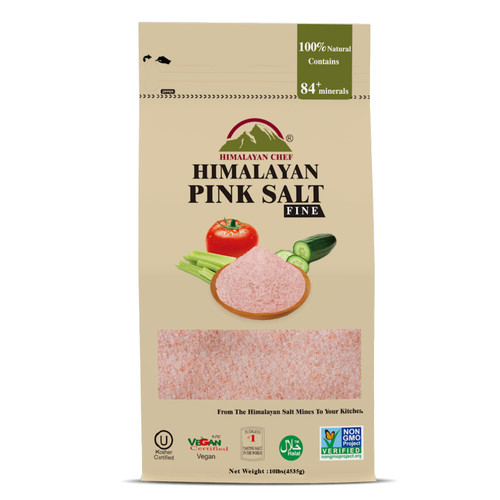 Himalayan Chef Pink Salt, Extra Fine - 10 Lbs Nutrient and Mineral Dense for Health - Gourmet Pure Crystal - Kosher & Natural Certified Himalayan Chef Pink Salt, Extra Fine - 10 Lbs Nutrient and Mineral Dense for Health - Gourmet Pure Crystal - Kosher & Natural Certified