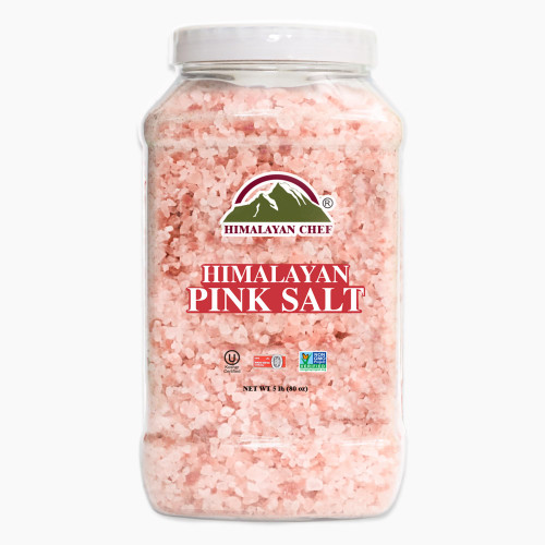 Himalayan Chef Himalayan Pink Salt 80 oz (2.26kg), Non-GMO, Kosher, Coarse Grain, Nutrient and Mineral Dense for Health, Gourmet Pure Crystal Pink Salt, Pink Salt for Grinder, Himalayan Salt, 5 Pound (Pack of 1) Himalayan Chef Himalayan Pink Salt 80 oz (2.26kg), Non-GMO, Kosher, Coarse Grain, Nutrient and Mineral Dense for Health, Gourmet Pure Crystal Pink Salt, Pink Salt for Grinder, Himalayan Salt, 5 Pound (Pack of 1)