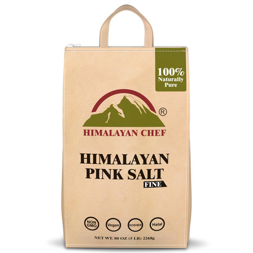 Himalayan Chef Pink Himalayan Salt, 5 lbs Bag, Unrefined and Unprocessed Natural Rock Salt, Fine Grain Himalayan Chef Pink Himalayan Salt, 5 lbs Bag, Unrefined and Unprocessed Natural Rock Salt, Fine Grain