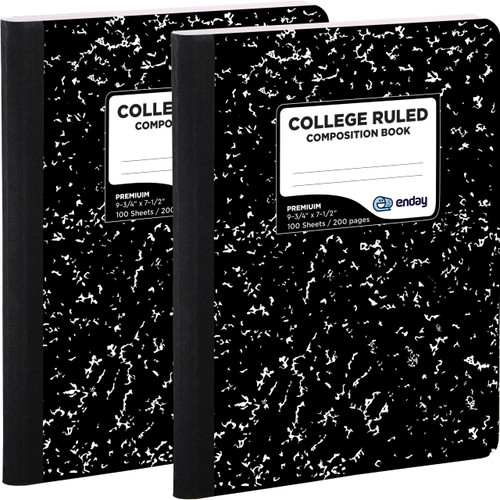 Enday Composition Notebooks College Ruled Paper, Black Marble Composition Notebook, Premium Composition Books, 100 Sheets Ruled Notebook for School Journal and Office Supplies (2 Pack)