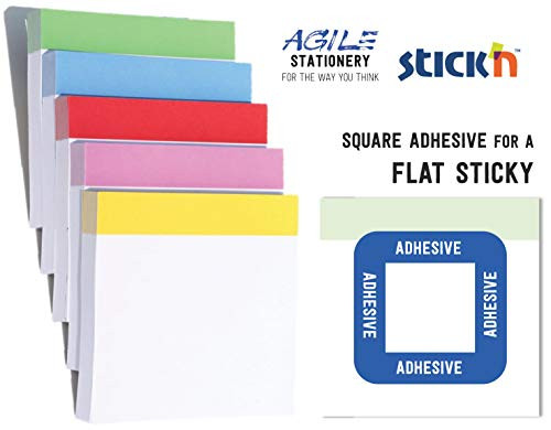Pro Stickies Super Sticky Notes with Square Adhesive - 76x76mm - Assorted Colours - by Agile Stationery & Stick'n