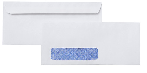 Amazon Basics #10 Security-Tinted Self-Seal Business Envelopes with Left Window, Peel & Seal Closure - 500-Pack, White