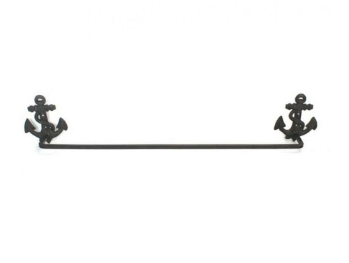 Hampton Nautical K-9011-cast-iron Cast Iron Anchor Bath Towel Holder 27"