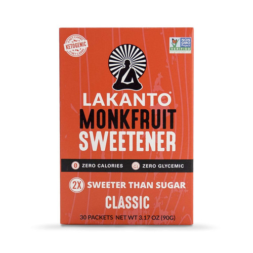 Lakanto Sugar Free Classic Monkfruit Sweetener, 3.17 Ounce - 30 per pack - 8 packs per case., 3.17 Ounce (Pack of 8)