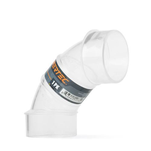 POWERTEC 70336 2-1/2" OD 90 Degree Elbow - ABS Plastic Dust Collector Connector (Clear)