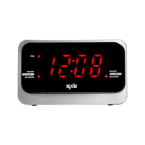 SXE 1.4" LED Digital Alarm Clock with Dual Alarms, USB Charging Port FM Clock Radio