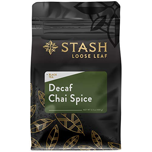 Stash Tea Decaf Chai Spice Loose Leaf Tea 3.5 Ounce Pouch Loose Leaf Premium Decaffeinated Black Tea for Use with Tea Infusers Tea Strainers or Teapots, Drink Hot or Iced, Sweetened or Plain