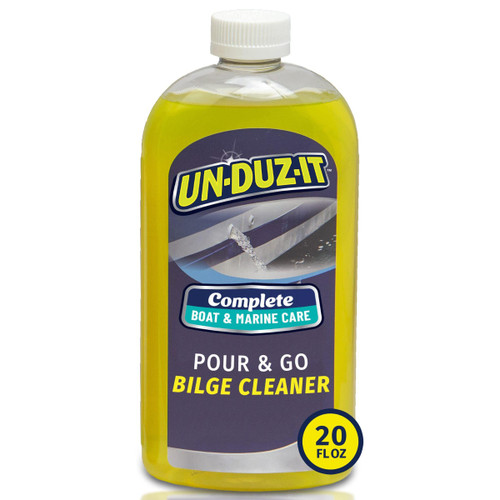 Un-Duz-It Pour and Go Bilge Cleaner for Boats, Pontoons and Marine Power Systems, Biodegradable, Enzymatic Boat Cleaner for Bilges, Lime Scent, 20 Fl Oz Bottle