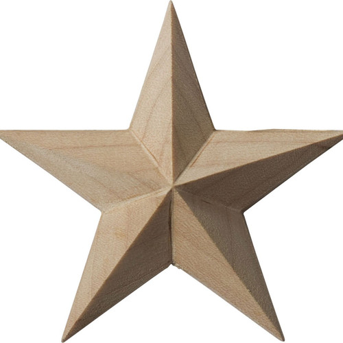 Ekena Millwork ROS02X02GLRW Galveston Star Rosette, 2 3/4"W x 2 3/4"H x 1/2"P, Rubberwood