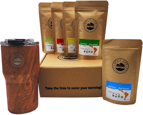 Las Americas Insulated Coffee Tumbler Gift Box with Gourmet Organic Medium Roast whole Bean Coffee with Best Beans From Mexico, Guatemala, Peru, Colombia and Brazil Las Americas Insulated Coffee Tumbler Gift Box with Gourmet Organic Medium Roast whole Bean Coffee with Best Beans From Mexico, Guatemala, Peru, Colombia and Brazil
