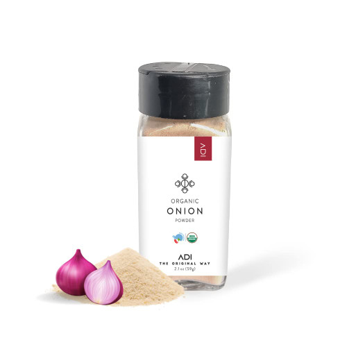 ADI Organic Onion Powder - USDA Certified Organic Onion Powder for Seasoning Cooking - Gluten Free Onion Powder with Rich Taste and Aroma - Non-GMO Vegan Keto-Friendly Onion Powder - 2.1 oz - 59g