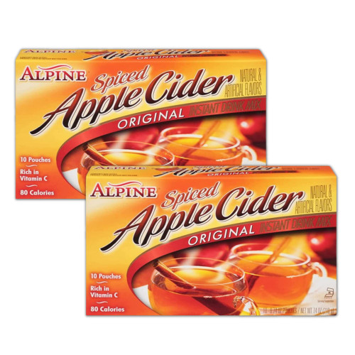 Original Spiced Apple Cider Drink Mix Bundle. Includes Two-7.4 Oz Boxes of Alpine Spiced Apple Cider Original. Each Box Contains 10 Alpine Apple Cider Packets! Comes with a BELLATAVO Fridge Magnet!