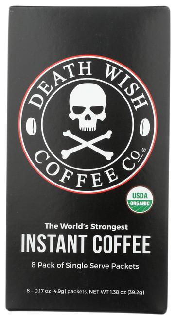 Death Wish Coffee Co., Instant Coffee, Single Serve Packets, Net wt. 1.38 Oz (Pack of 8) Death Wish Coffee Co., Instant Coffee, Single Serve Packets, Net wt. 1.38 Oz (Pack of 8)