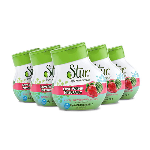 Stur Drinks - Strawberry Watermelon Natural Water Enhancer Liquid Drink Mix Sugar Free Zero Calorie Vitamin C Stevia Make Your Own Fruit Infused Flavored Waters Makes 100 Drinks
