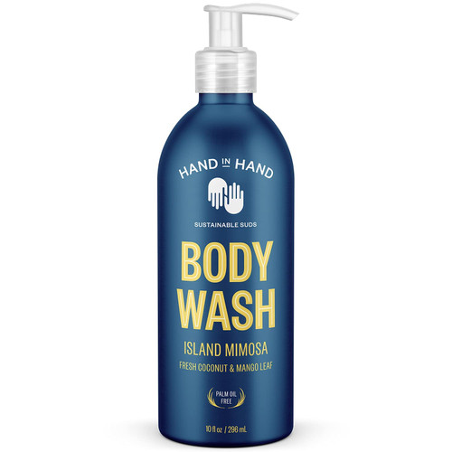 Hand in Hand Body Wash, Gentle Cleanser For All Skin Types, 10 Fl Oz, Fresh Coconut & Mango Leaf, Island Mimosa Scent, Single