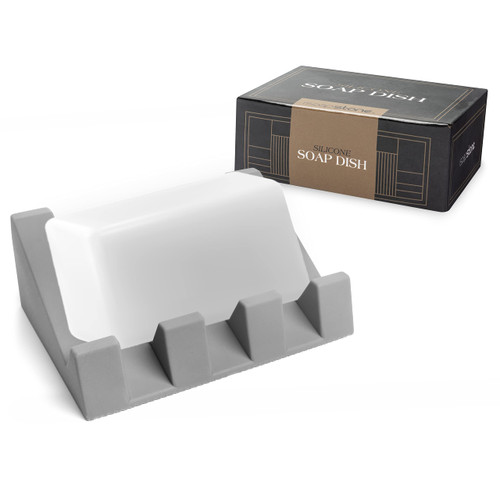 iSoapStone Silicone Soap Dish Self Draining Soap Dish Shower Waterfall Bar Soap Holder Tray with Drain Soap Saver for Kitchen Shower Bathroom Accessories Sponge Holder (Light Grey, 1) iSoapStone Silicone Soap Dish Self Draining Soap Dish Shower Waterfall Bar Soap Holder Tray with Drain Soap Saver for Kitchen Shower Bathroom Accessories Sponge Holder (Light Grey, 1)
