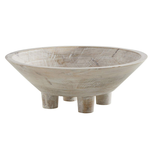 47th & Main Smooth Footed Mango Wood Bowl, Small, Whitewash