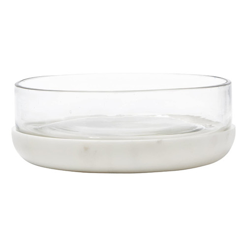 Santa Barbara Design Studio Table Sugar Marble and Glass Bowl, Large, White Santa Barbara Design Studio Table Sugar Marble and Glass Bowl, Large, White