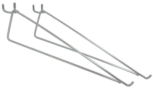 2PC 10" Long Triangular PEG Hooks (ZINC Plated Metal)