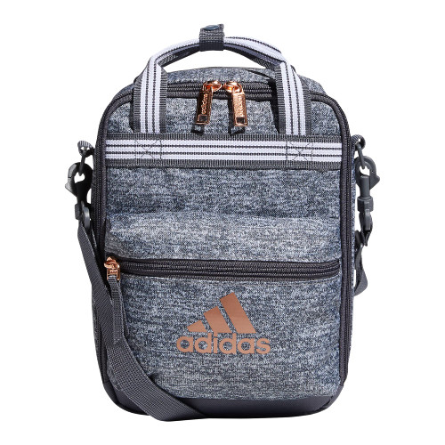 adidas Squad Insulated Lunch Bag, Jersey Onix Grey/Rose Gold, One Size
