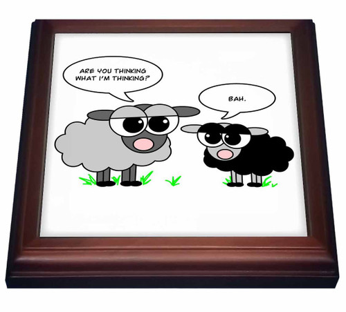 3dRose Cute Black and Grey Sheep-Funny Design Trivet with Ceramic Tile, 8 by 8", Brown 3dRose Cute Black and Grey Sheep-Funny Design Trivet with Ceramic Tile, 8 by 8", Brown