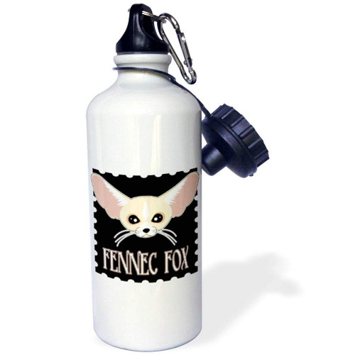 3dRose Janna Salak Designs Wild Animals - Cute Fennec Fox Cartoon - 21 oz Sports Water Bottle (wb_175385_1)