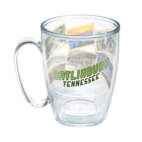 Tervis Tennessee - Gatlinburg Made in USA Double Walled Insulated Tumbler Travel Cup Keeps Drinks Cold & Hot, 16oz Mug - No Lid, Collage