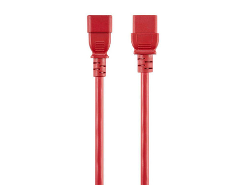 Monoprice Power Cord - 8 Feet - Red | IEC 60320 C14 to IEC 60320 C19, 14AWG, 15A, SJT, 100-250V, for Powering Computers, Monitors