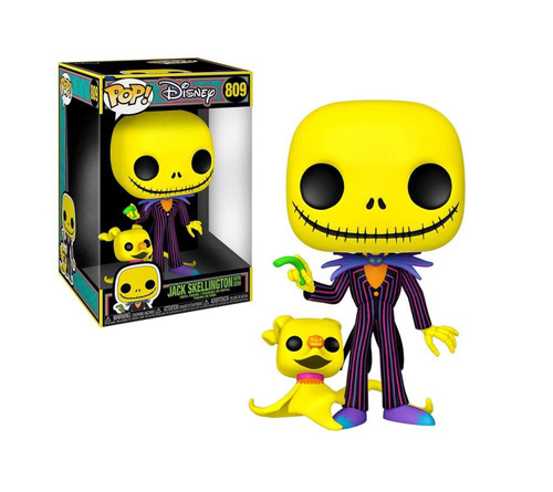Funko Pop! Jumbo: The Nightmare Before Christmas - Jack and Zero (Blacklight), Multicolor, 10 inches, 63965