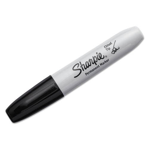 SHARPIE 38264Pp Permanent Markers, 5.3Mm Chisel Tip, Black, 4/Pack
