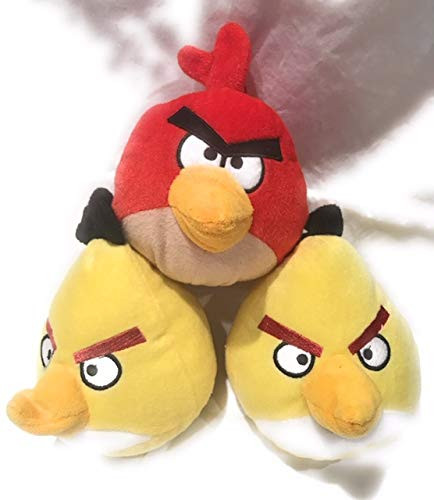 Angry Birds Plush Set of Two Yellow Bird and One Red Bird with Sound 7 "