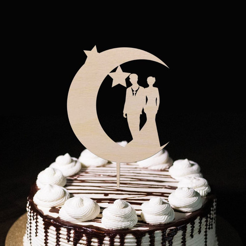 Funny Wedding Mr & Mrs Cake Toppers Silhouette Mr & Mrs Silhouette Cake Toppers Customize Name Date For Wedding Engagement Party Decor Engagement Gifts For Couple Natural Wood