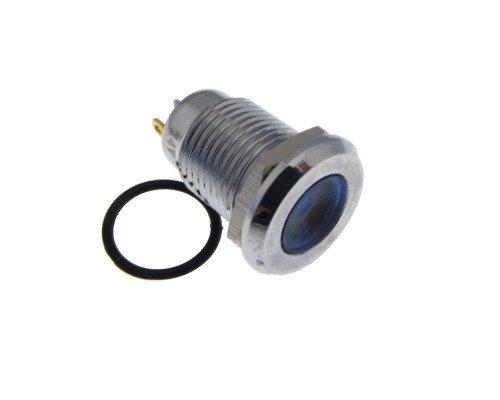 Metal LED Signal Indicator Waterproof M12 12-24VDC - Blue