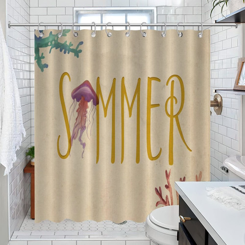 Shower Curtains Nautical Beach Ocean Theme Underwater Starfish Bathroom Shower Curtain Sets Beach Coastal Tropical Theme Farmhouse Shower Curtain Set with Hooks Home Bathroom Decorations 72x84 Inch