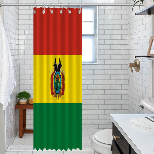 COVOME Bolivia Bathroom Curtain Country Flag Patriotic Shower Curtain for Bathroom Bathroom Decor Polyester Fabric Rustic Bath Curtain with Rustproof Grommet Holes 35x78 Inch