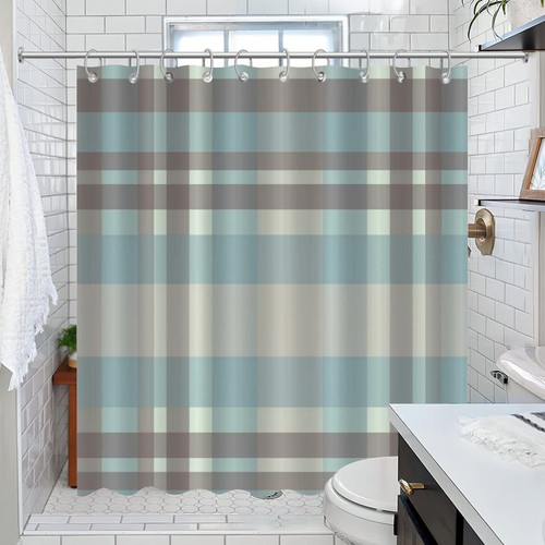COVOME Buffalo Check Plaid Shower Curtain for Bathroom Shower Curtain Sets Bathroom Decor Polyester Fabric Decorative Shower Curtain Set with Hooks with Rustproof Grommet Holes 72x84 Inch
