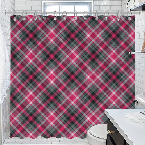 COVOME Buffalo Check Plaid Shower Curtain Shower Curtains Bathroom Decor Polyester Fabric Modern Bathroom Shower Curtain with Rustproof Grommet Holes 72x72 Inch
