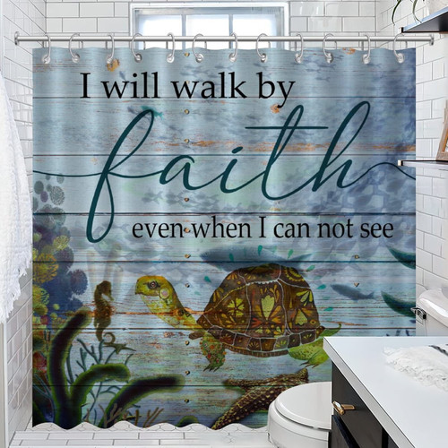 Nautical Beach Ocean Theme Underwater Seaturtle Shower Curtains Watercolor Marined Life Shower Curtain Set with Hooks Home Bathroom Decorations Polyester Shower Curtain for Bathroom with Holes 72x72