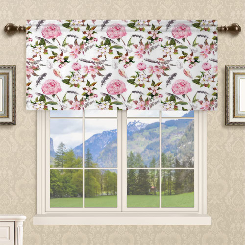 Fanjanmey Valances Curtains,Floral Flower Pattern,for Living Room Valance for Windows Rod Pocket Curtain Valance,42 x 18 in,Pale Pink Green Gray Fanjanmey Valances Curtains,Floral Flower Pattern,for Living Room Valance for Windows Rod Pocket Curtain Valance,42 x 18 in,Pale Pink Green Gray