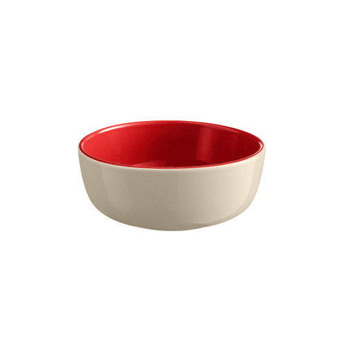 Emile Henry EVERYDAY COLLECTION 6.25"|0.75 qt Ceramic Cereal bowl, Rouge & Cream