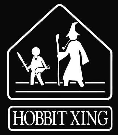 Hobbit Xing LOTR Decal Vinyl Sticker|Cars Trucks Vans Walls Laptop| White |5.5 x 4.5 in|LLI134