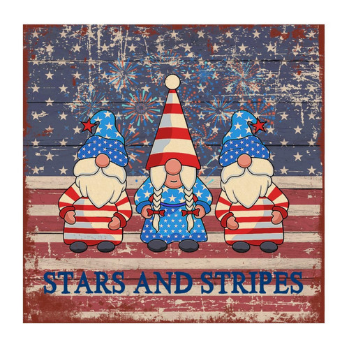 Independence Day Gnome Bike Wall Art Wall Art Decal 4th of July Memorial Day Peel and Stick Home Decals for Cafe Hotel Nursery Car Trucks Vinyl 28in