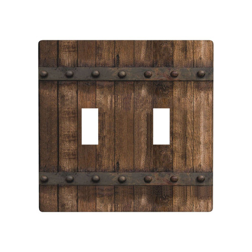 Farmhouse Brown Rustic Wood Print Light Switch Cover Plate Decorative 2 Gang Double Toggle Vintage Barn Door Wall Plates for Bedroom Bathroom Kitchen Home Plastic Faceplate 4.5 x 4.5 x 0.2 In Farmhouse Brown Rustic Wood Print Light Switch Cover Plate Decorative 2 Gang Double Toggle Vintage Barn Door Wall Plates for Bedroom Bathroom Kitchen Home Plastic Faceplate 4.5 x 4.5 x 0.2 In