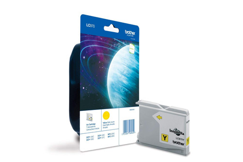 Brother LC-970Y Inkjet Cartridge, Yellow, Single Pack, Standard Yield, Includes 1 x Inkjet Cartridge, Brother Genuine Supplies