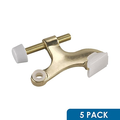 5 Pack Rok Hardware Heavy Duty Hinge Pin Door Stop, Brass ROKDSP1B