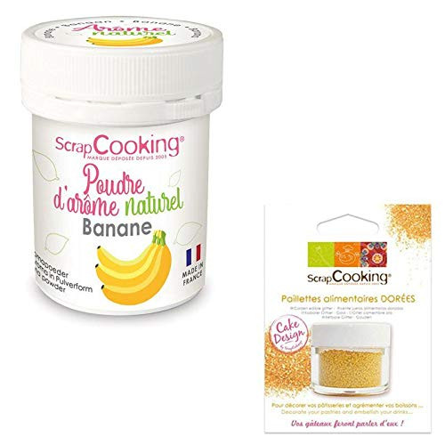 Natural flavour powder 15 g Banana + Edible golden glitter