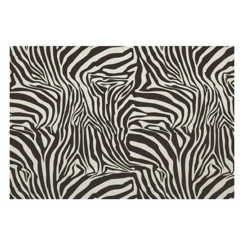 Zebra Stripes Linen Table Place Mat Washable Placemats for Holiday Banquet Kitchen Dining Table Decor 1PCS