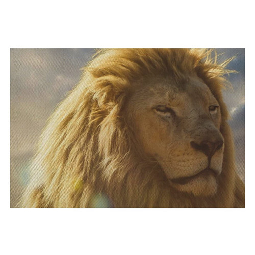 Lion Linen Table Place Mat Washable Placemats for Holiday Banquet Kitchen Dining Table Decor 1PCS