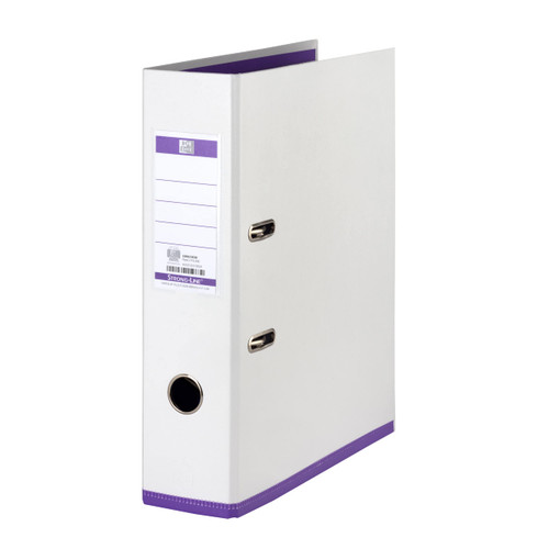 Elba A4+ MyColour Lever Arch File, 80 mm Spine, White/Purple (1 Folder)